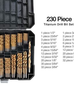 Titanium Drill Bit Set for Metal - 230pc Kit - Coated HSS - From 1/16" up to 1/2 Inch 10 81tutqNNBtL