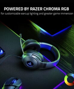 Razer Kraken V3 X Wired USB Gaming Headset: Lightweight Build - Triforce 40mm Drivers - HyperClear Cardioid Mic - 7.1 Surround Sound - Chroma RGB Lighting - Black 17 81tv96YBrUL