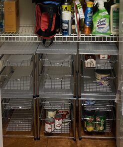 Simple Houseware Stackable 2 Tier Sliding Basket Organizer Drawer, Chrome 2-Tier 41 81tvRe1uKkL