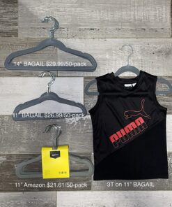 Amazon Basics Kids Velvet, Non-Slip Clothes Hangers, Baby Size 11.6, Pack of 50, Gray 11.6" 50-Pack 31 81twMafnLhL