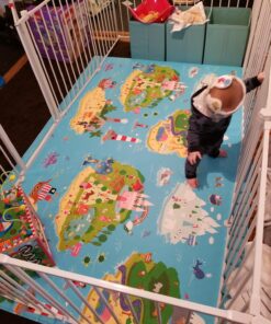Baby Care Play Mat (Large, Playful - Magical Island) 82'' x 55'' Original One-Piece Reversible Rollable Waterproof Play Mat for Infants, Babies, Toddler, and Kids Large 30 81twOz7SLnL