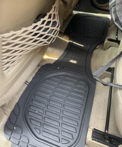 Motor Trend FlexTough Floor Mats for Cars, Black Deep Dish All-Weather Mats, Waterproof Trim-To Fit Automotive Floor Mats for Cars Trucks SUV, Universal Floor Liner Car Accessories Full Set 48 81twfjwfDqL