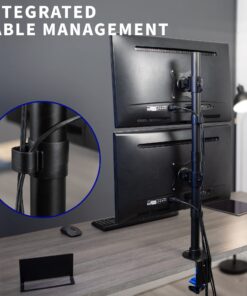VIVO Dual Monitor Desk Mount Stand with Height Adjustment and VESA Plates for 2 LCD Ultrawide Screens up to 34 inches, Stacked Array, STAND-V002R Black 25 81twgD3UpuL