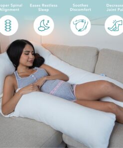 Pharmedoc Pregnancy Pillows, U-Shape Full Body Pillow – Air White Cover – Pregnancy Pillows for Sleeping – Body Pillows for Adults, Maternity Pillow and Pregnancy Must Haves 18 81tx5a3Yg0L
