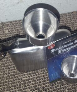 SE Stainless Steel Funnel for Flasks, Small Metal Funnel for Filling Drinking Liquor Flask, Transferring Oil, Juice, Milk, Attached Screw-On Cap 23 81tyTsv3vNL