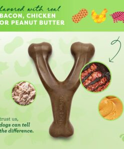 Benebone Wishbone Durable Dog Chew Toy for Aggressive Chewers, Real Bacon, Made in USA, Medium 20 81tycDJFv3L