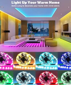 ZOZOO 100ft Led Lights for Bedroom(2 Rolls of 50ft), Smart RGB Led Strip Lights with 44-Key Remote & APP Control Music Sync with Color Changing for Home Party Festival Decoration 24 81u 8xEh06L 1
