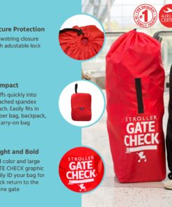 J.L. Childress Gate Check Bag for Single Umbrella Strollers - Stroller Bag for Airplane - Gate Check Bag for Umbrella Strollers - Stroller Travel Bag for Airplane - Red 20 81u T9FIE7L