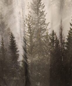ORTIGIA Misty Forest Shower Curtains,Nature and Woodland Shower Curtain,Fantasy Fog Magic Winter Tree Bath Curtain for Bathroom,Waterproof Polyester Fabric 72" Wx72 L-with Hooks 72W x 72L(12 Metal Hooks,12 Grommets) Dark Forest 36 81u1QaYER8L