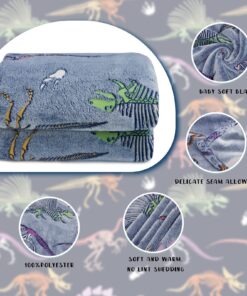 Glow in The Dark Blanket Dinosaur Blanket for Boys Girls Kids Cute Dino Throw Blankets for Couch, Kids Fleece Blankets, Soft Warm Plush Dinosaur Toddler Blanket Luminous Florescent Throw Size 50" x 60" (130 x 150 cm) 11 81u1SVIwdpL