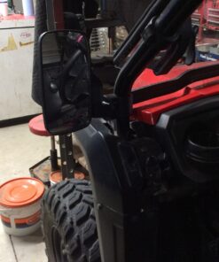 OxGord UTV Rear View Side Mirrors Shatter-Proof, Universal Best for 1.6" - 2" Roll Cage Bar, Adjustable Arm - High Impact Tempered Glass 2-pack Side View 30 81u1datWHL