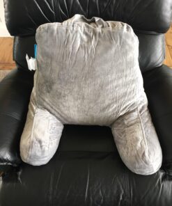 LINENSPA Reading Pillow with Shredded Memory Foam- Back Pillow for Sitting in Bed, Reading, Gaming, Watching TV – Chair Pillow with Arms, Dorm Room Essentials, Stone Standard 39 81u2Cd6uiKL