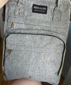 Mokaloo Diaper Bag Backpack, Large Baby Bag, Multi-functional Travel Back Pack, Anti-Water Maternity Nappy Bag Changing Bags (Light Grey) Light Grey 38 81u2ZCQmUjL