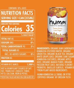 Humm Kombucha Mango Passionfruit - Organic, Vegan & GMO-Free (12 Pack) 12 Fl Oz (Pack of 12) 12 81u2ZQ7ZYDL
