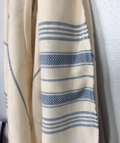 Dandelion - Ivory Basic Pattern - 100% Naturally-Dyed Cotton Turkish Towel Peshtemal - 71x39 Inches - Navy Blue 17 81u2azhr4FL