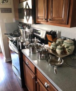 Duxtop Professional Stainless Steel Pots and Pans Set, 17PC Induction Cookware Set, Impact-bonded Technology 52 81u3S46qOKL