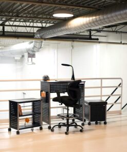 Alternative view of Safco Products Vue Heavy Duty Stool 3394BL; Rated for 24/7 Use; Holdsup To 350 lbs 4 Smooth Rolling Durable Wheels Mesh Seat Regular height