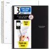 Five Star Spiral Notebooks + Study App, 2 Pack, 3 Subject, College Ruled Paper, 11" x 8-1/2", 150 Sheets, Black, White (73015) 7 81u5xJAEneL