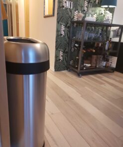 simplehuman 50 Liter / 13.2 Gallon Slim Open Top Trash Can, Commercial Grade Heavy Gauge Brushed Stainless Steel 50 Liter Slim 25 81u61xnD3L