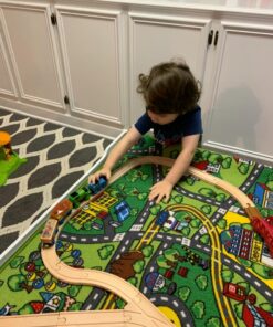 Wooden Train Track 52 Piece Set - 18 Feet Of Track Expansion And 5 Distinct Pieces - 100% Compatible with All Major Brands Including Thomas Wooden Railway System - by Right Track Toys, T 69 81u6wuIQyxL