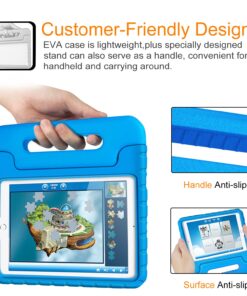 Fintie Case for iPad 6th Generation 2018 / iPad 5th Generation 2017 / iPad Air 2 / iPad Air (9.7 Inch) - Kiddie Series Light Weight Shock Proof Convertible Handle Stand Cover Kids Friendly, Blue 15 81u7DuK6nBL