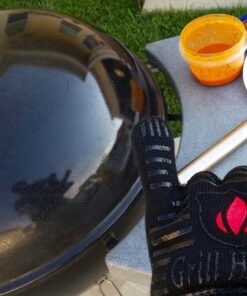 Heat Resistant Gloves, 932°F EN407 Certified. Thick but Light-Weight, Flexible for Oven and BBQ, 2 Blue Gloves, One Size 28 81u94PtYJ4L