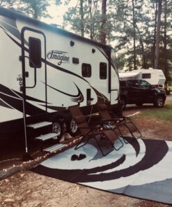 Stylish Camping Outdoor Patio / RV Camping Mat - Swirl (Black/White, 9-Feet x 12-Feet) 9x12 Black/White 33 81u95zIyX6L