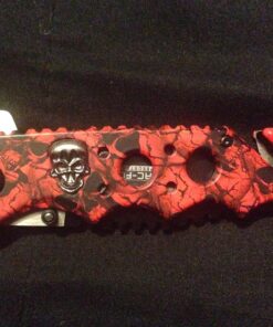 Tac Force Assisted Opening Rescue Glass Breaker Bright Red Skull Design Hunting Camping Tatical Pocket Knife 48 81u9a96uqbL