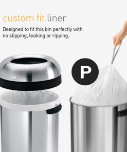 simplehuman 60 Liter / 16 Gallon Bullet Open Top Trash Can, Commercial Grade Heavy Gauge, Brushed Stainless Steel 60 Liter Round 14 81uABTXituL