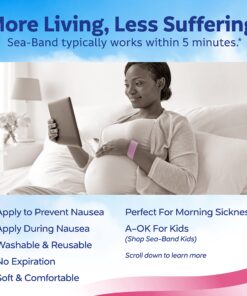 Sea-Band Mama Anti-Nausea Acupressure Wristband for Morning Sickness, Colors May Vary, Pack of 2 23 81uBYMKstjS