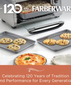 Farberware Bakeware Steel Nonstick Toaster Oven Pan Set, 4-Piece Baking Set, Gray Baking Sheet Set II 32 81uC8fWiY0L
