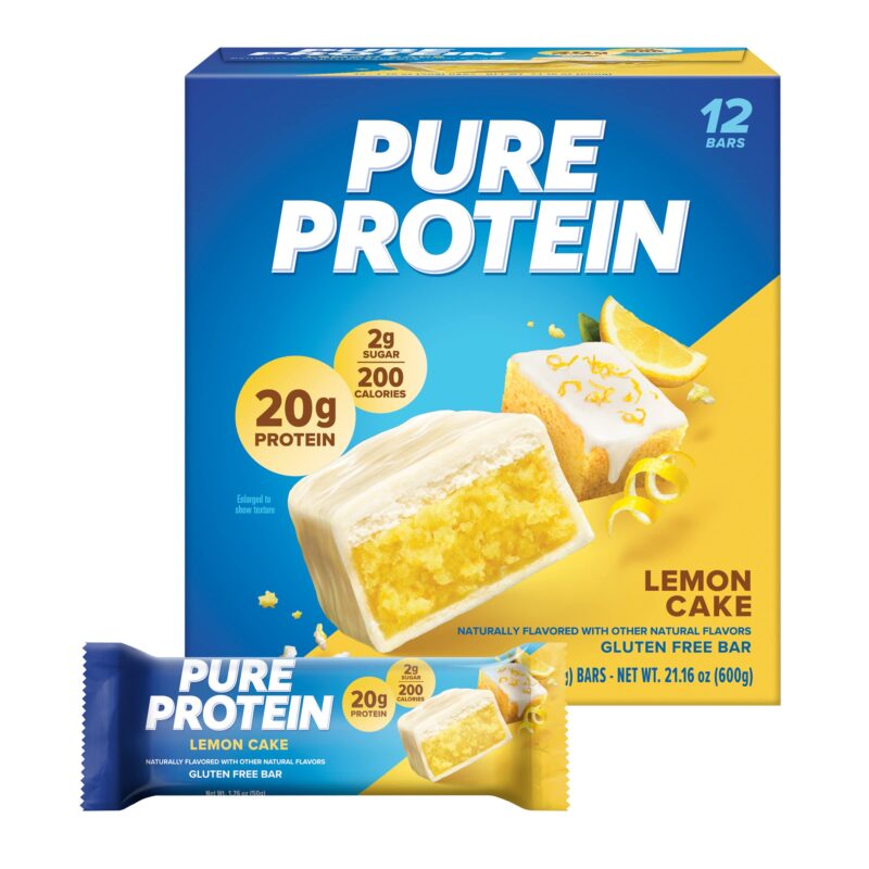 Catalog 5 Pure Protein Bars, High Protein, Nutritious Snacks to Support Energy, Low Sugar, Lemon Cake, 1.76 oz, 12 Count (Pack of 1)(Packaging May Vary)