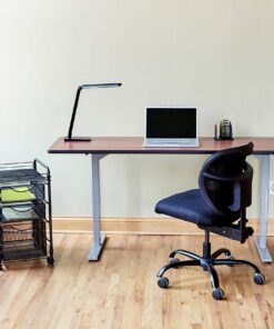 Alternative view of Safco Products Vue Intensive-Use Task Chair Ergonomic-Shaped Breathable Mesh Back Height-Adjustable Swivel Seat up to 500 lbs Powder-Coated Heavy-Duty Base Black Vinyl