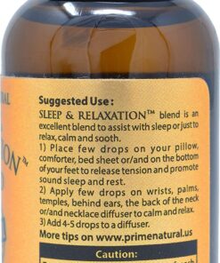 Sleep & Relaxation Essential Oil Blend 30ml/1oz - by Prime Natural - Made in USA - Pure Undiluted Therapeutic Grade - Aromatherapy Scents & Diffuser - Grounding, Calming, Peace, Natural Sleep Aid 1 Ounce (Pack of 1) 12 81uDsiFlghS