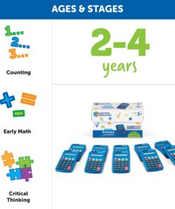 Learning Resources Primary Calculator - 10 Pieces, Ages 3+, Basic Solar Powered Calculators, Teacher Supplies, Back to School Supplies 12 81uFZl8ZL0L