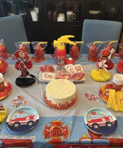 Blue Orchards Firefighter Standard Party Supplies Pack (109 Pieces for 20 Guests) - Fireman Party Plates and Napkin, Fire Truck Birthday, Boy Birthday Party Decorations, Firefighter Theme Party Fire Truck Party Supply Packs 15 81uGd85dtLL
