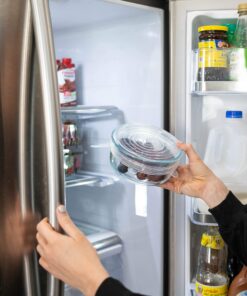 Modfamily Silicone Stretch Lids (7 pack, includes EXCLUSIVE XL SIZE), Reusable, Durable & Expandable to Fit Many Container Sizes & Shapes. Superior for Keeping Food Fresh, Dishwasher & Freezer Safe 26 81uGekUIlL