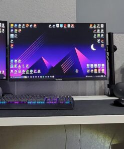 WALI Single Monitor Mount, Single Monitor Arm Desk Mount,Desk Monitor Stand, Holds Screen Up to 27inch, 22lbs, Adjustable Mount with C-CLAMP Designed for Home Office Application(M001), Black 16 inch Tall 31 81uHmvDA7XL