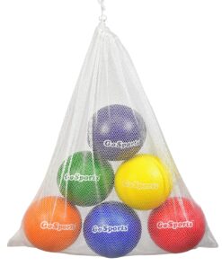 GoSports Soft Skin Foam Playground Dodgeballs - 6 Pack Set for Kids - Includes Mesh Carry Bag 6 Inch Balls 6 Pack - Multicolor 14 81uJOYWmX0L