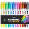 Dry Erase Markers for Whiteboard – Ultra Fine Tip White Board Markers – Dual Tip, Pastel Colors - Fine Point Erasable Markers - 12 Set 4 81uJyvkxrL