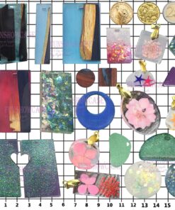 Funshowcase Cabochon Gemstone Jewelry Silicone Mold with Hole for Polymer Clay, Crafting, Epoxy, Pendant Earrings Making 2 in Set 8 81uLQwYg7DL