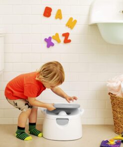 Munchkin® Arm & Hammer Multi-Stage 3-in-1 Potty Seat, (Potty Chair, Trainer Ring and Step Stool), Grey 24 81uLuGgObBL