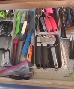 Joseph Joseph DrawerStore Kitchen Drawer Organizer Tray for Silverware Cutlery Utensils and Gadgets, Gray, 15.6 x 15.1 x 2.1 Inches Grey Large 27 81uMujYH4rL