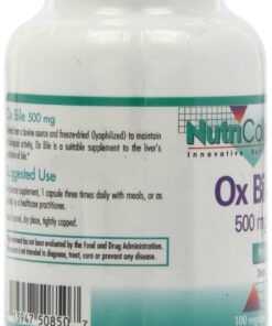 Nutricology Ox Bile 500 mg - Fat Digestion, Liver, Metabolic, GI Support - 100 Vegicaps 16 81uNLbzQJL