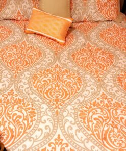 Intelligent Design Senna Comforter Set Full/Queen Size - Orange/Taupe, Damask – 5 Piece Bed Sets – All Season Ultra Soft Microfiber Teen Bedding - Great For Guest Room and Girls Bedroom 50 81uNquGg69L