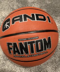 AND1 Fantom Rubber Basketball: Official Regulation Size 7 (29.5 inches) Rubber Basketball - Deep Channel Construction Streetball, Made for Indoor Outdoor Basketball Games Orange 17 81uO FwoQ4L