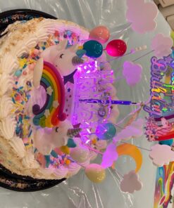 Dazzling Flashing Happy Birthday Cake Decoration - 3.25" x 4.75" (1 Count) - Perfect Celebration Centerpiece 36 81uO63iUZFL