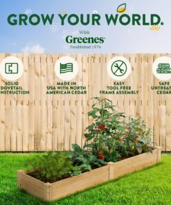 Greenes Fence 2 Ft. X 8 Ft. X 10.5 In Raised Garden Kit, Cedar 25 81uO9O4VabL