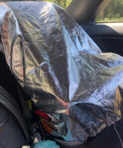 Car Seat Sun Shade Cover - Keep Your Baby's Carseat at a Cooler Temperature - Covers and Blocks Out Heat & Sun - More Comfortable for Baby or Child - Protection from UV Sunlight - Mommy's Helper 37 81uOnKCV5zL 1