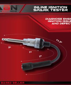 Alternative view of ABN Inline Spark Plug Tester and Coil Tester Tool - Straight Boot Inline Ignition Spark Tester for Car, Motorcycle, Lawnmower, and Small Engine Internal and External Motors 1 pack